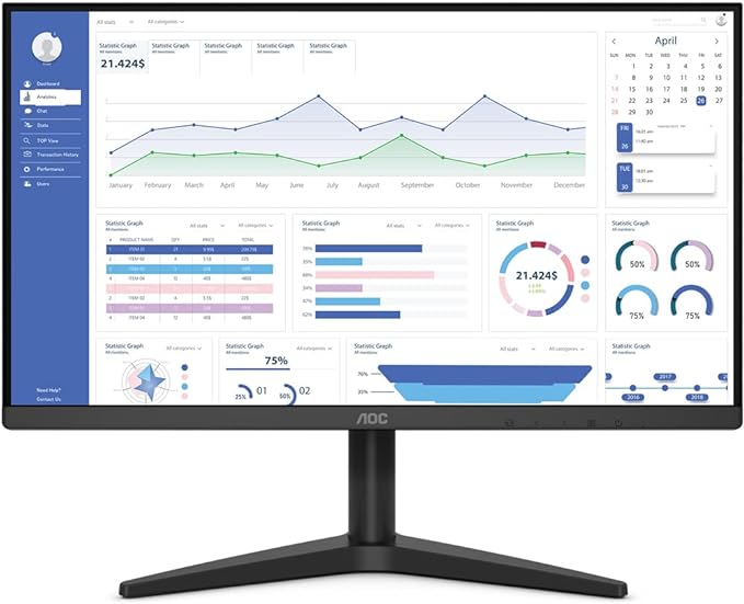 Monitor AOC 21.5" VGA e HDMI e painel VA