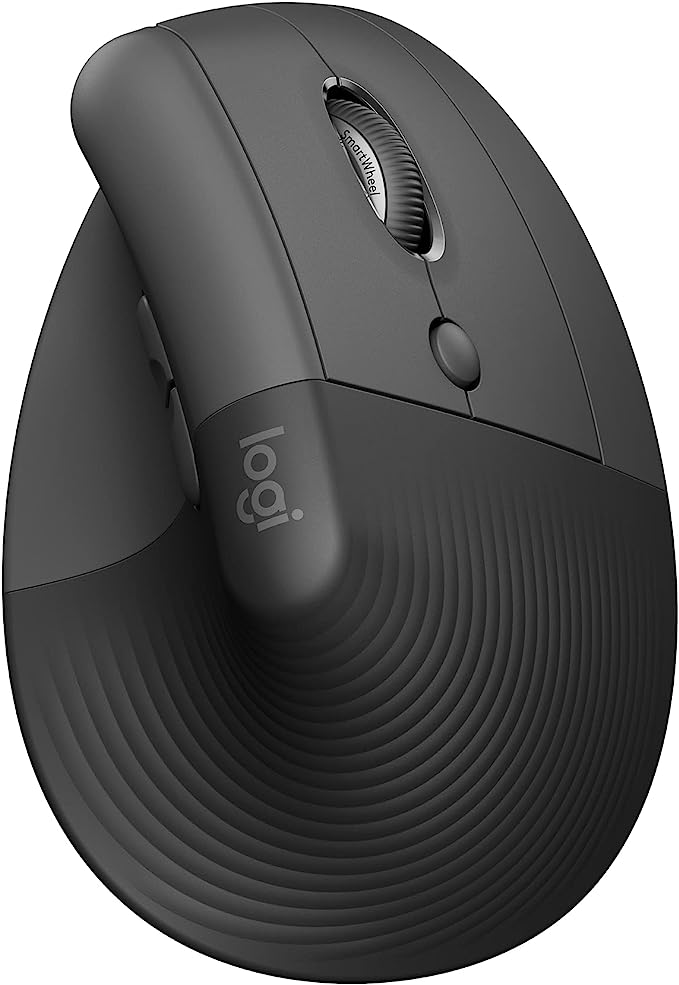 Mouse Sem Fio Logitech Lift Vertical com Design Ergonômico para Redução de Tensão Muscular