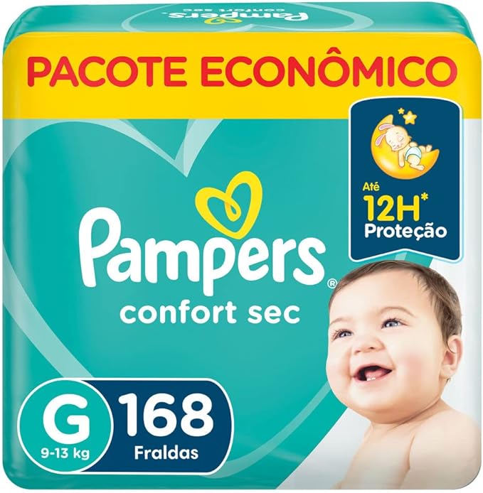 Pampers Fraldas Confort Sec G 168 Unidades