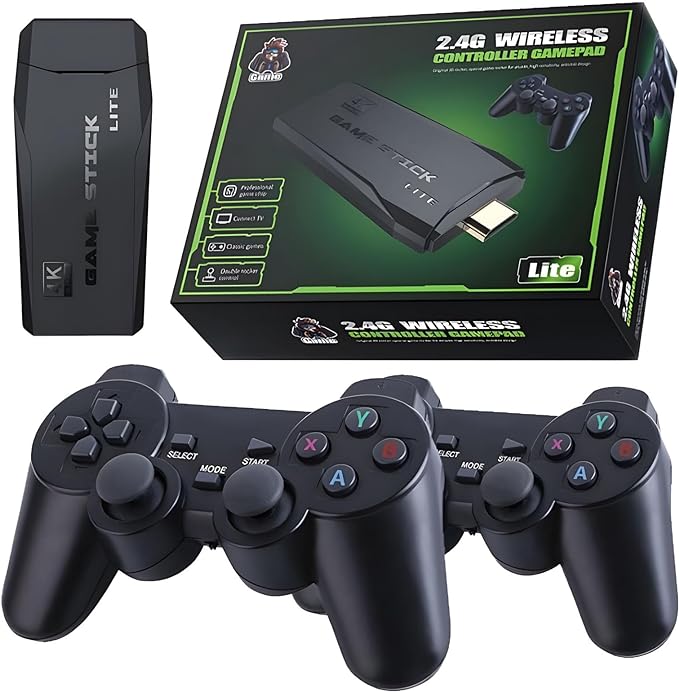 GAME STICK 4K ORIGINAL VERSÃO ATUALIZADA 11 MIL JOGOS com 2 controles sem fio